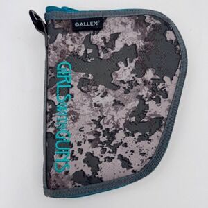 Allen Girls With Guns Handgun Case Grey Camo Teal Accent Padded Pistol Rug 8 In